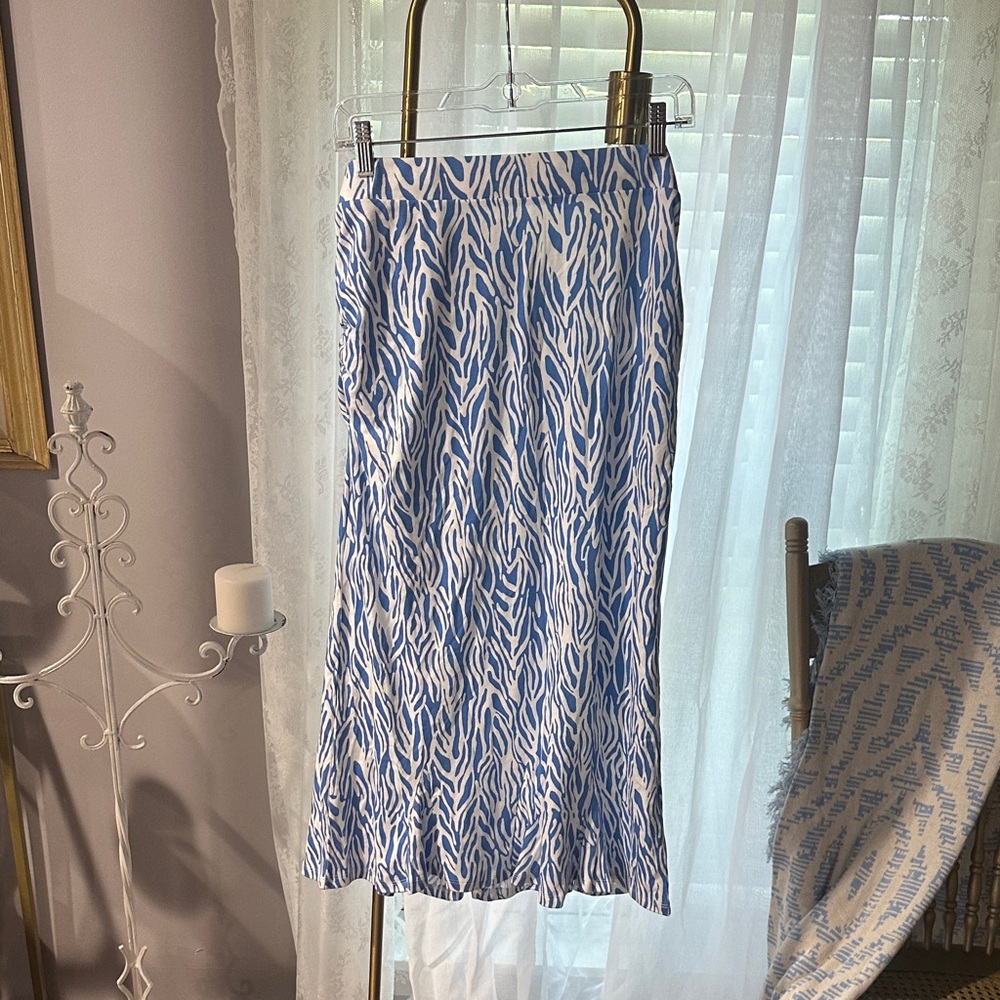 Diane Von Furstenberg for Target Blue and White Pencil Skirt